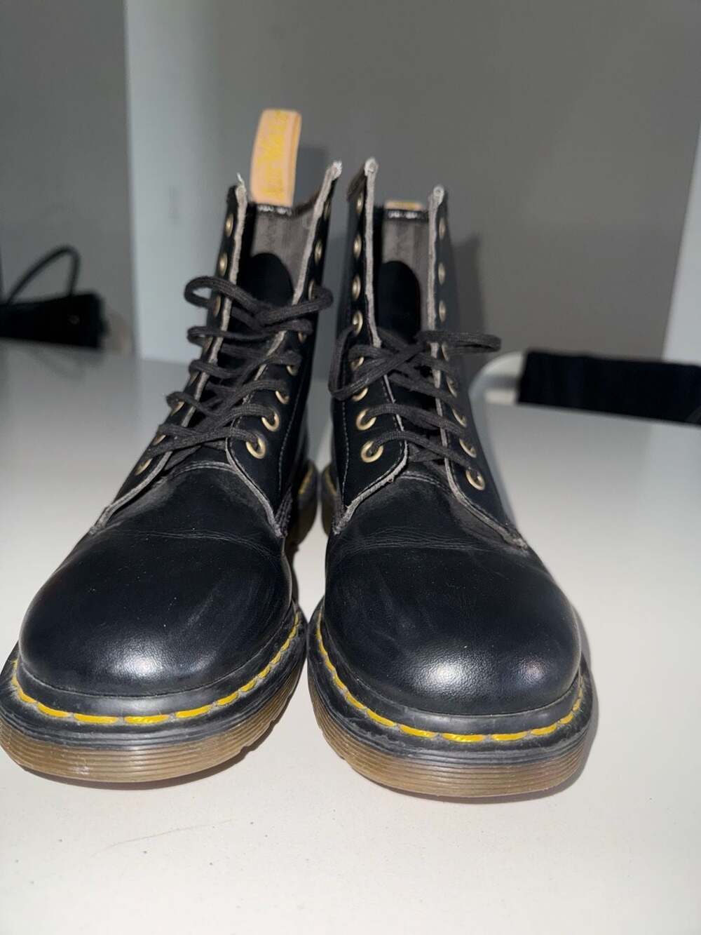 Dr. Martens 1460 Vegan 8-Eye Black Boots Size US Women's 8 / Men's 7 - Picture 7 of 14